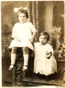 First birthday with older sister Adelaide, September 28th, 1914