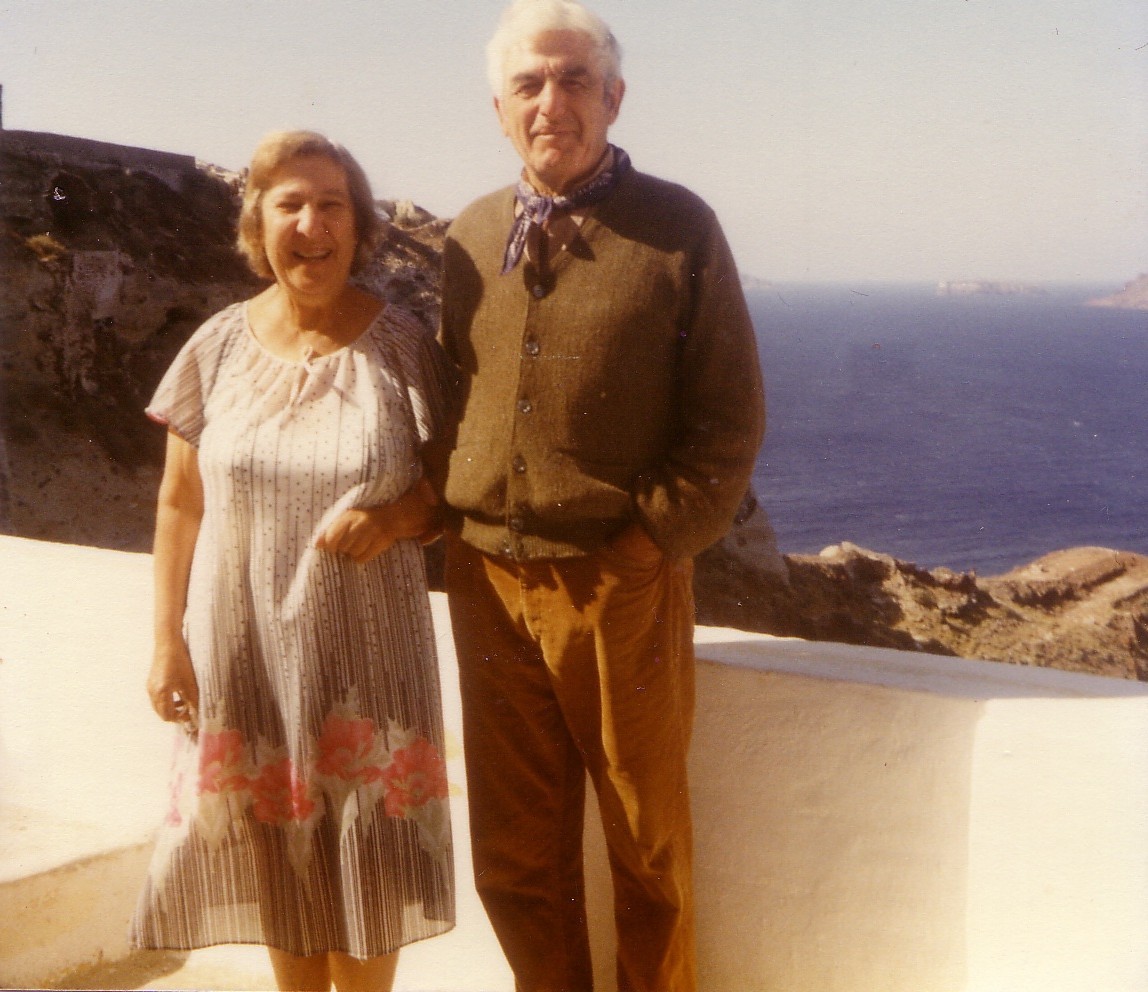 Vivian Fine with husband Ben Karp, Santorini, Greece, 1984